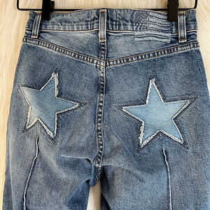 Revice Denim Womens Skinny Jeans Blue Stretch Star Pockets Medium Wash 26 New